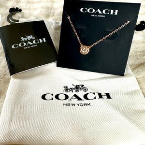 Authentic gold tone Coach 16” necklace